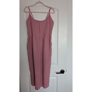 NWOT Quince Linen Elegant Pink Sleeveless Dress